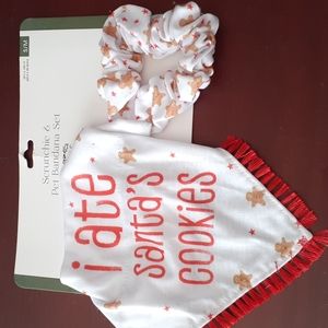 HOST PICK Pet Holiday Bandana and Scrunchie S/M Set New